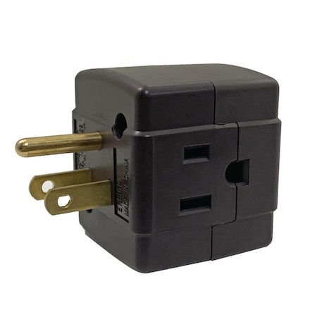 Projex Plug Adapter, Outlet Tap, 5-15P, Brown AB-26/01PRJ